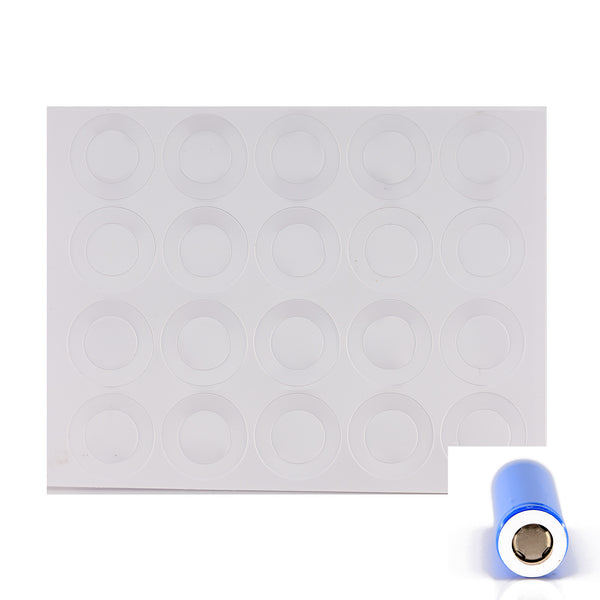 18650 Battery Terminal Insulator Rings - White PVC - 20pcs