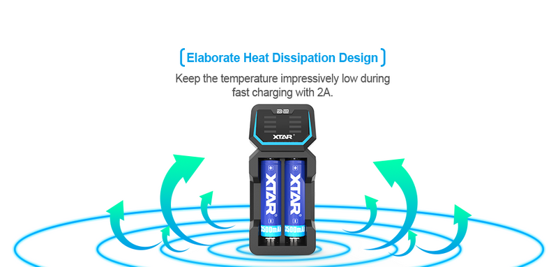 XTAR D2 2 Bay Quick Battery Charger