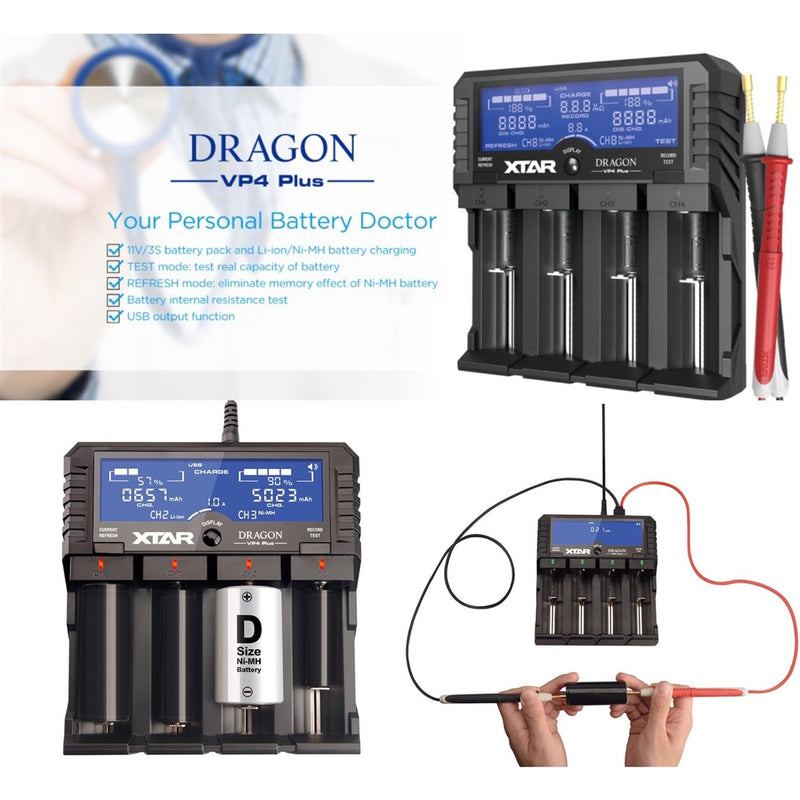 XTAR Dragon VP4 Plus 4 Bay Digital Battery Charger