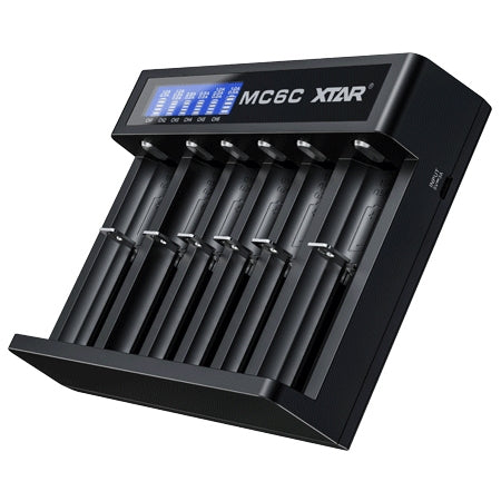 XTAR MC6C 6 Bay Smart LCD Li-ion Battery Charger