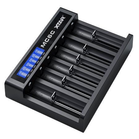 XTAR MC6C 6 Bay Smart LCD Li-ion Battery Charger