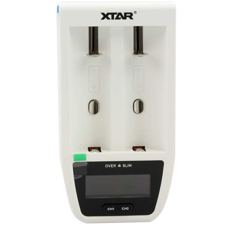 XTAR Over 4 Slim 2 Bay Battery Charger - White