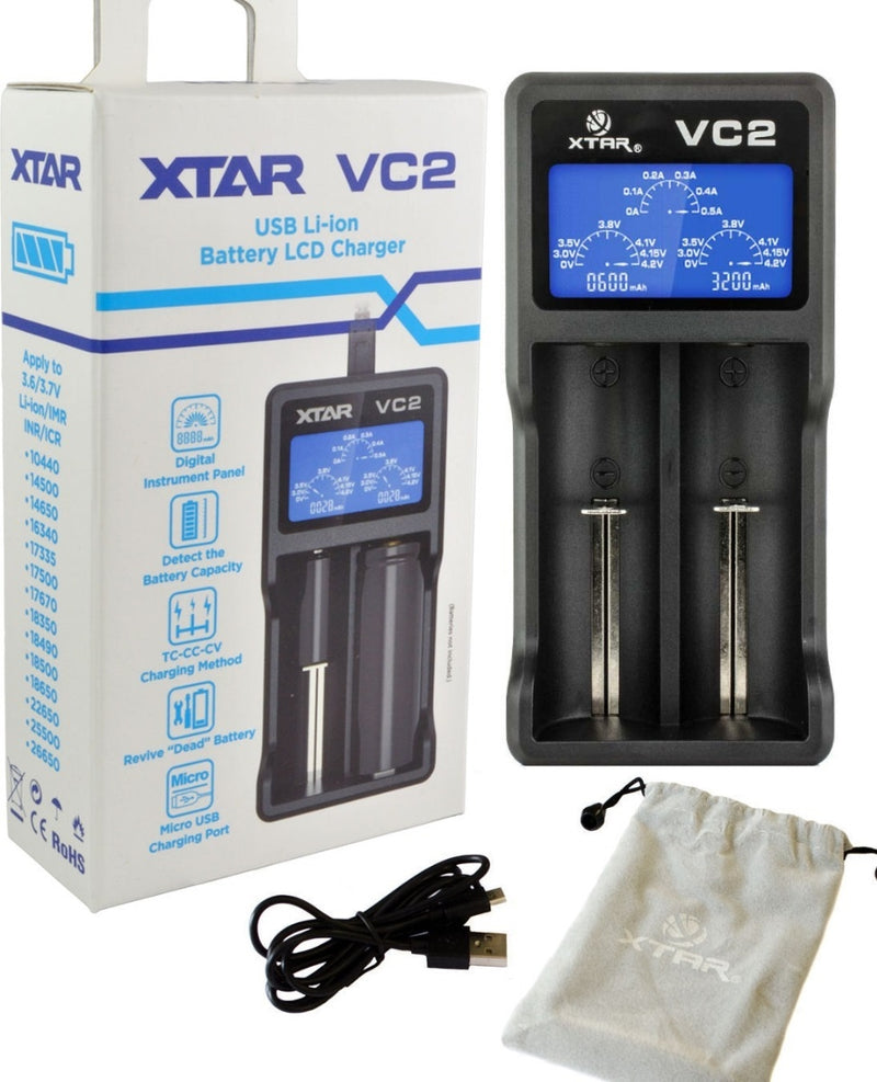 XTAR VC2 2 Bay Digital Battery Charger