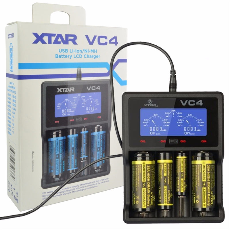XTAR VC4 4 Bay Digital LCD Battery Charger
