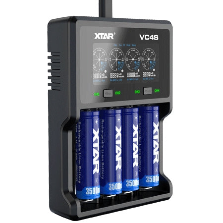 XTAR VC4S 4 Bay LCD USB Battery Charger