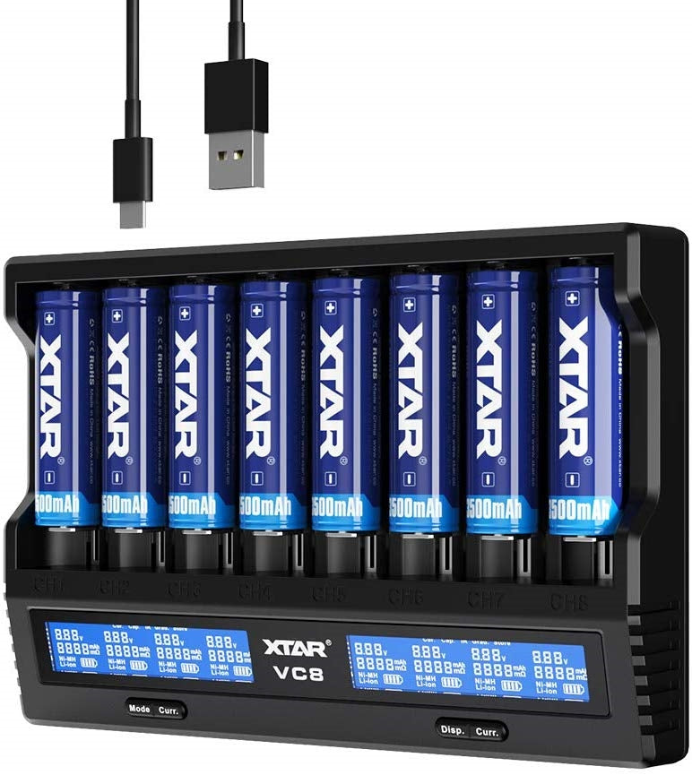XTAR VC8 8 Bay Smart Li-ion Battery Charger