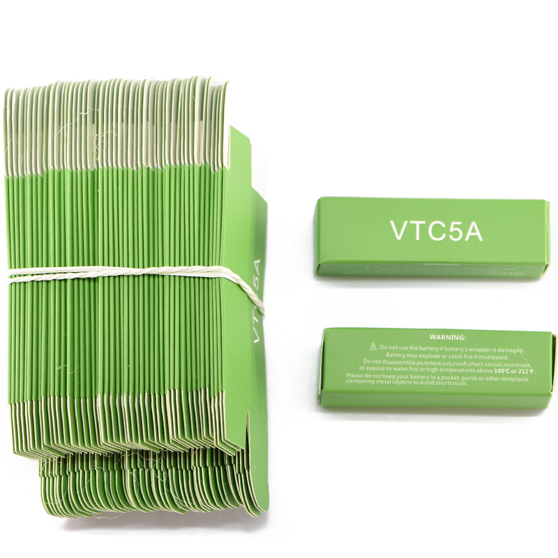 18650 Battery Paper Box (VTC5A) with Warning (50pcs) - Individual Packaging